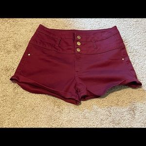 Burgundy high waisted Shorts